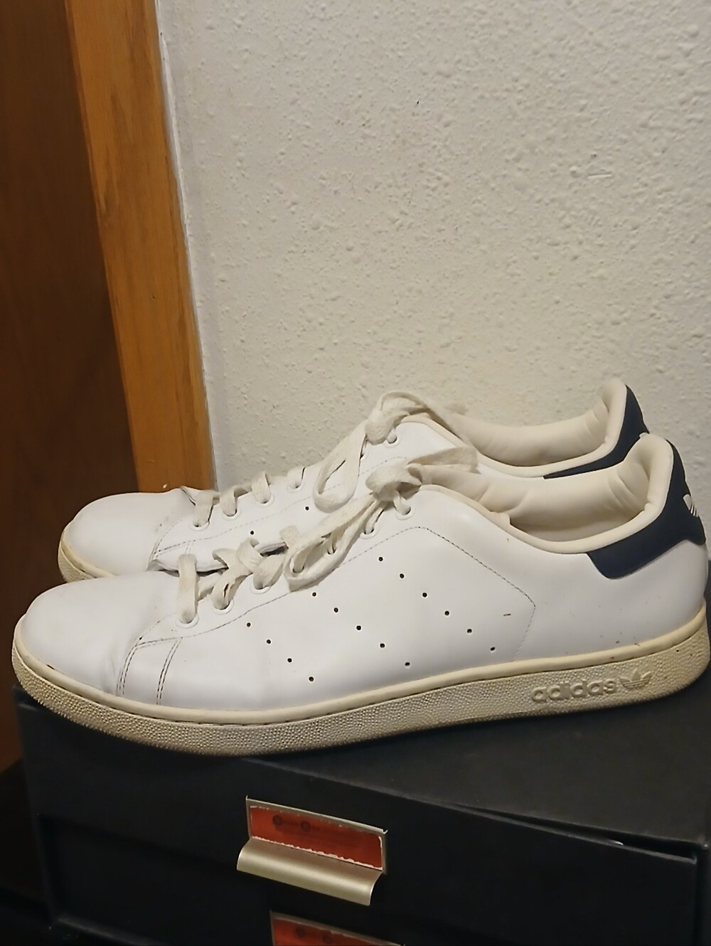 Vintage Men's Adidas Stan Smith Sneakers – Size 14 – White/Navy
